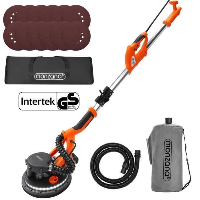 Ponceuse girafe électrique 750W pliable mural polisseuse meuleuse accessoires tuyau sac 80 LED manche télescopique bricolage plafond