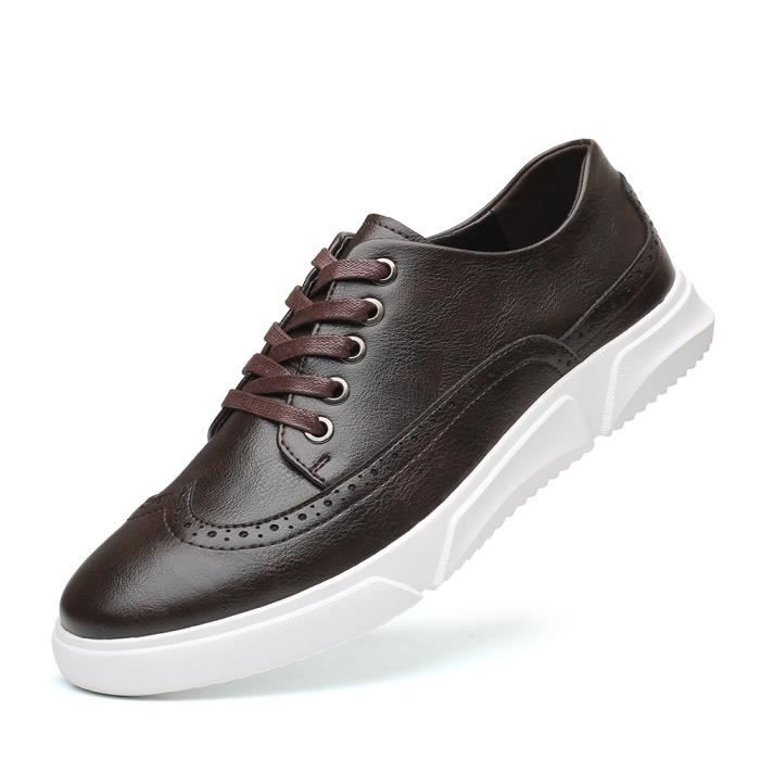 Baskets Montantes - Masculines - Marron - Cuir - Chaussures Homme Marron -  Cdiscount Chaussures