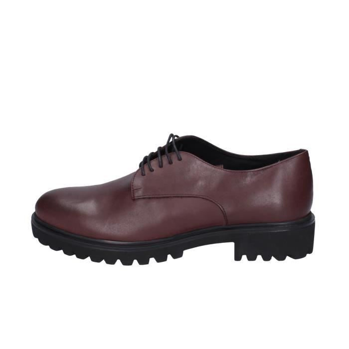 MARYLU Elegantes Derby Femme Bordeaux Cuir EZ559 Bordeaux Cdiscount Chaussures
