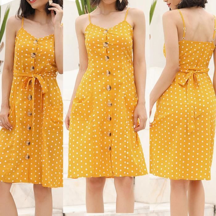robe mi longue jaune