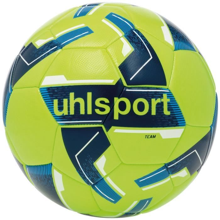 Ballon d'entraînement Uhlsport Team Classic - Jaune fluo/Bleu marine/Blanc - Taille 4 - Football - Homme