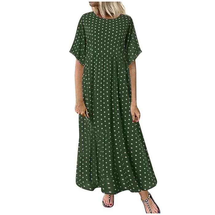 Robe D'été Femme Noire à Pois - Style Plage Vacances - Taille S/UE38 - Occasion Très Bon état