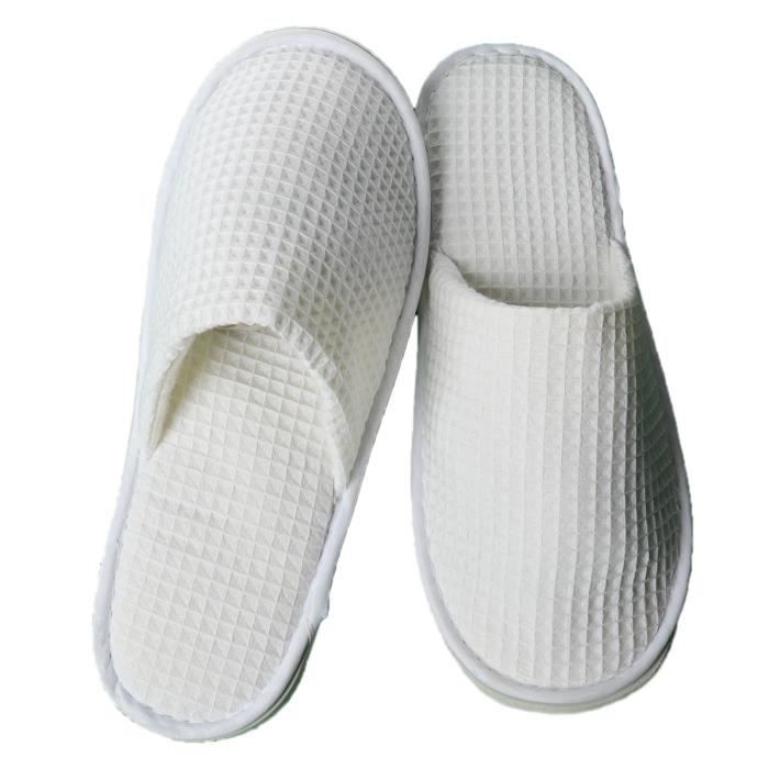 Chausson Hotel Jetable Pantoufle Maison Chausson Invité Antidérapant Taille  Unique pour SPA Mariage Party Blanc #A - Cdiscount Chaussures