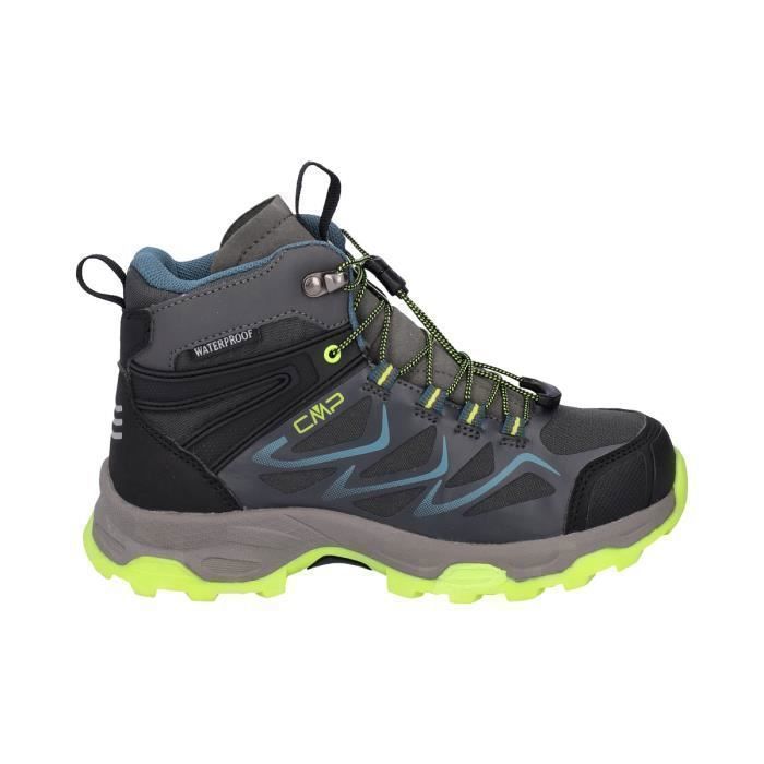 chaussures de marche de randonnée mid jeune garçon cmp byne waterproof - antracite-acido - 28