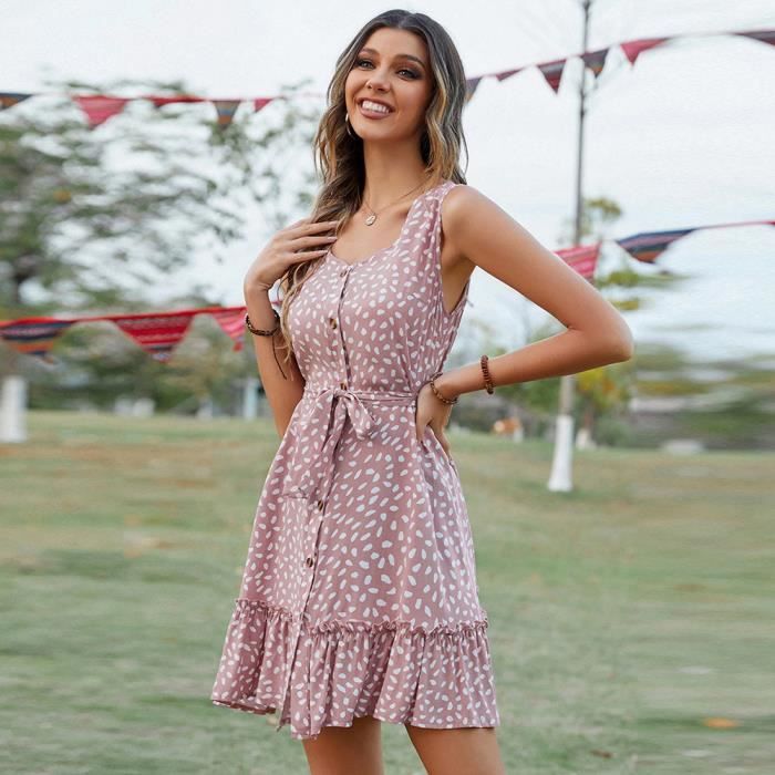 Robe d’Été Imprimée Flatteuse
