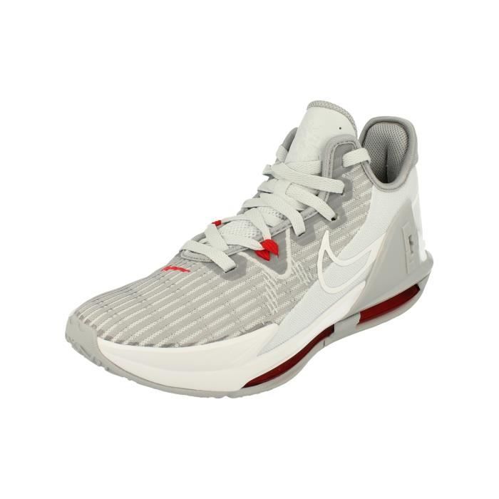 Chaussures de basket-ball Nike Lebron Witness VI pour hommes - Blanc - Indoor - Respirant