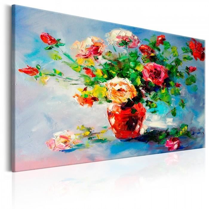 Mesure 120x80 Esthetique Tableau Peint A La Main Artistique Bouquet De Fleurs Roses Nature Fleurs Plantes