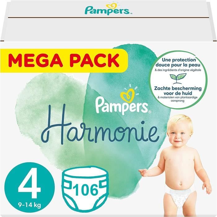 Pampers Harmonie Couches Taille 4 80 Couches 9 kg - 14 kg - Cdiscount  Puériculture & Eveil bébé
