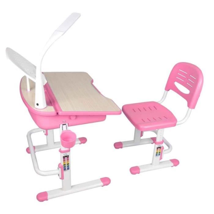 bureau & chaise enfant "comfortline" 70cm rose - paris prix