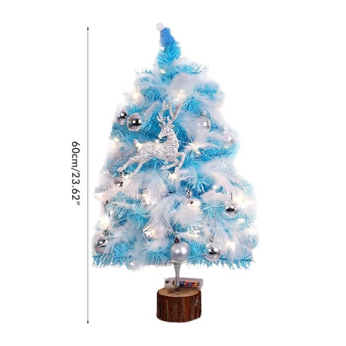 Sapin de Noël artificiel en aluminium avec branches fines et brosse en bois Argenté 45,7 cm