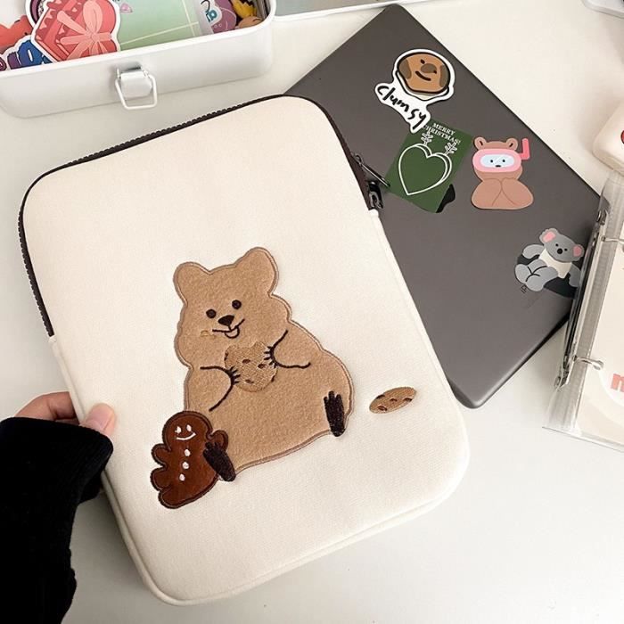 Pochette Tablette Enfant En Peluche - Protection Anti-choc Et Légère - Motif Dessin Animé Mignon - Pour école, Voyage, Rangement - 10