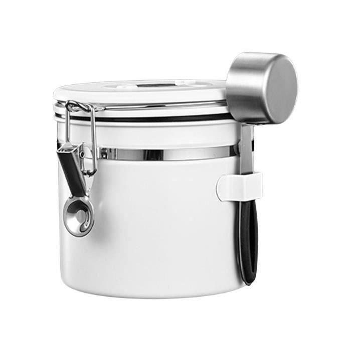 Boîte à Café Hermétique Et Récipient En Acier Inoxydable Avec Date Et Cuillère Pour Café, Thé, Farine, Noix, Etc