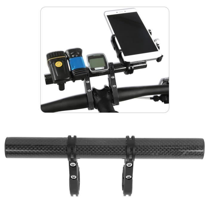 Support d'extension de guidon de vélo - SALALIS - Double pince - Noir