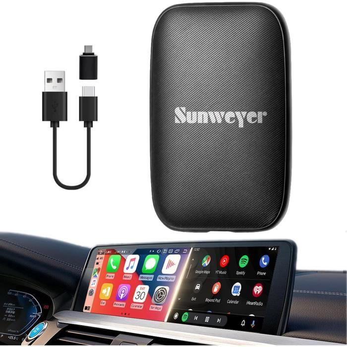 Adaptateur CarPlay Sans Fil Android Auto - Plug & Play Type-C/USB - Compatible IOS 10+ Et Voitures Avec CarPlay Câblé
