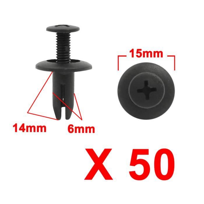 KZQ 120 Pièces Clips De Fixation Rivet De Fixation En Plastique Pour La Voiture Noir Voiture Clips Agrafe Rivets Plastiques Orte Aile 8mm Trou Poussoir Plastique Rivets Fixation 81135571