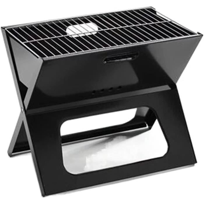 Grill Hibachi En Fonte - Barbecue Charbon De Bois - Cuisine Extérieure Et Camping