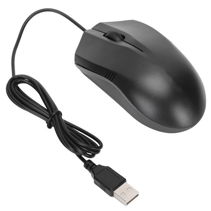 Tbest souris USB Souris filaire Port USB noir Gaming Office