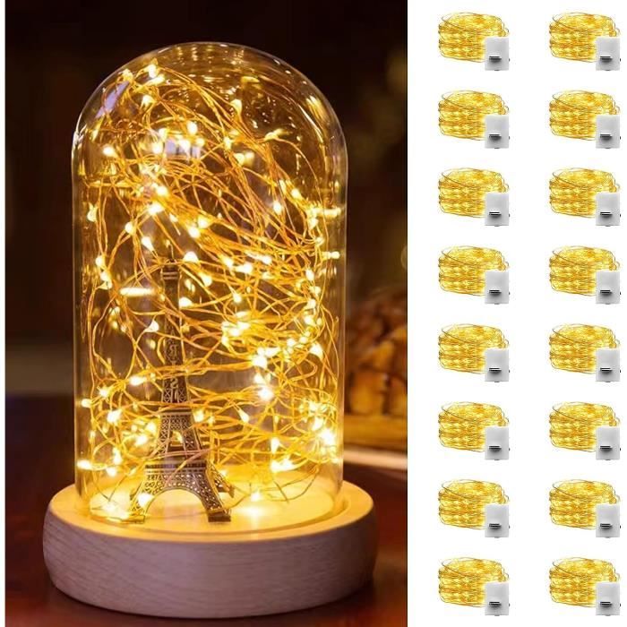 6 Cadenas De Luces LED Naranjas De 2m - Decoración Para Halloween, Navidad Y Fiestas