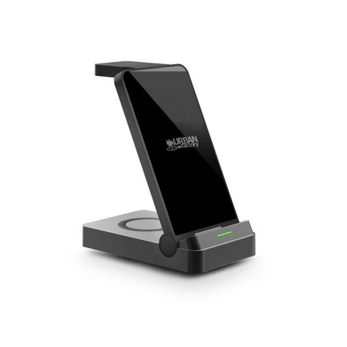 Chargeur 3 en 1 - URBAN FACTORY - Powee Pro - 22 5 W - Noir - Fonction stand