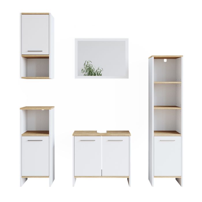 Ensemble de meubles de salle de bain Irma, 2 pièces, meuble bas 60 cm, Vert/force de l'or Chêne, Chêne de force doré, Vicco - Maison