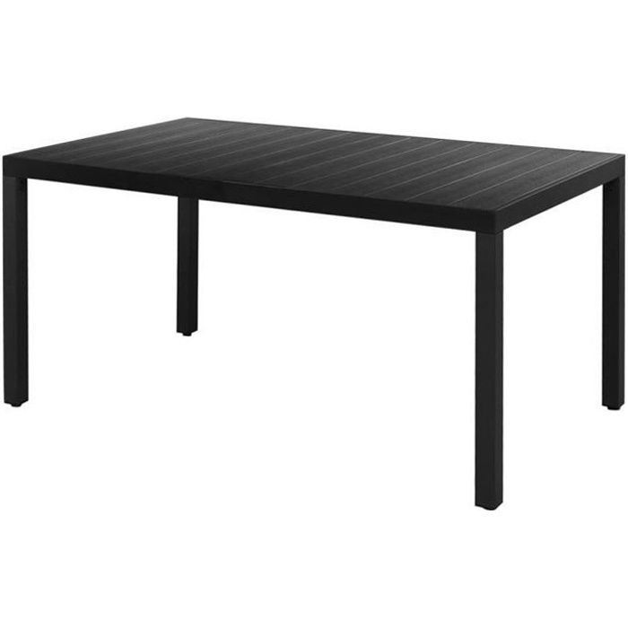 Table de jardin - VIDAXL - Noir - Aluminium - WPC - 150 x 90 x 74 cm