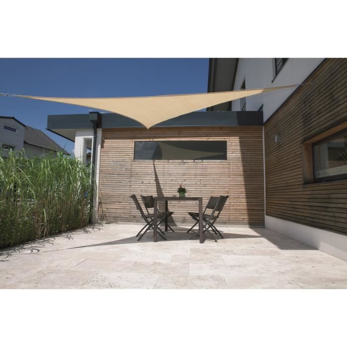 Voile ombrage triangulaire 5m - Windhager - Sunsail Adria - Tissu HDPE - Protection anti-UV - Roseau