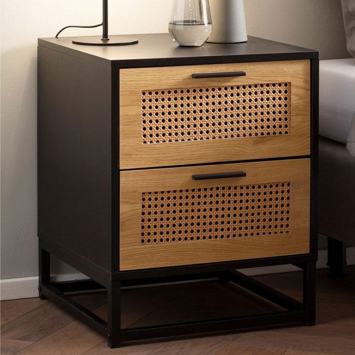 Table de Chevet - WOHNLING - Bois Massif - 1 tiroir - Contemporain - Design Table de Chevet - WOHNLING - Bois Massif - 1 tiroir - Contemporain - Design