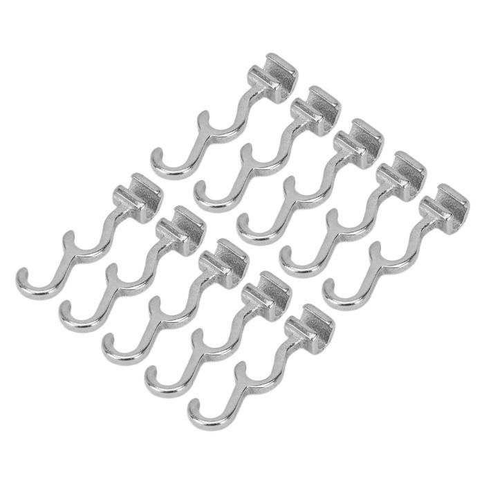 50 Crochets Métalliques Pour Rideaux - Acier Inoxydable Argent 32x20mm - Pour Rails Et Rideaux à Plis