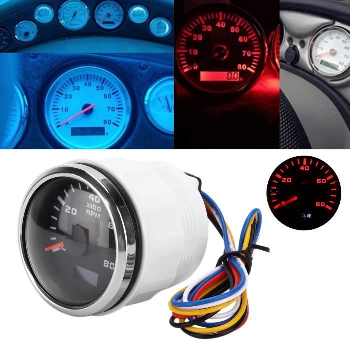 Tachymètre Numérique 52mm 4000 RPM Avec Affichage LCD Et Heure - Étanche IP67 Pour Voiture, Yacht, Moto