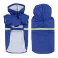 Ecent Manteau Imperméable Vêtement de Pluie Encapuchonné avec Bande Réfléchissante pour tout Type de Chien (Bleu,4XL)-1