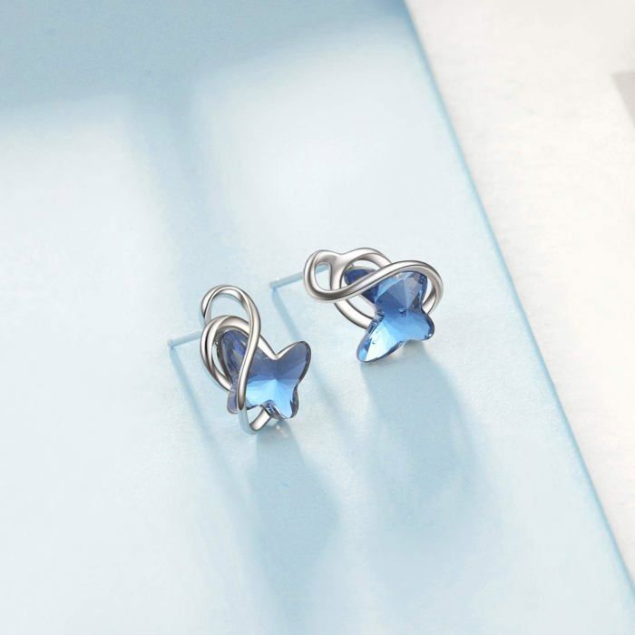 5 Paires De Boucles D'oreilles Argent 925 Pour Femme - Clous Et Créoles Hypoallergéniques, Motifs Fleur Cœur Papillon