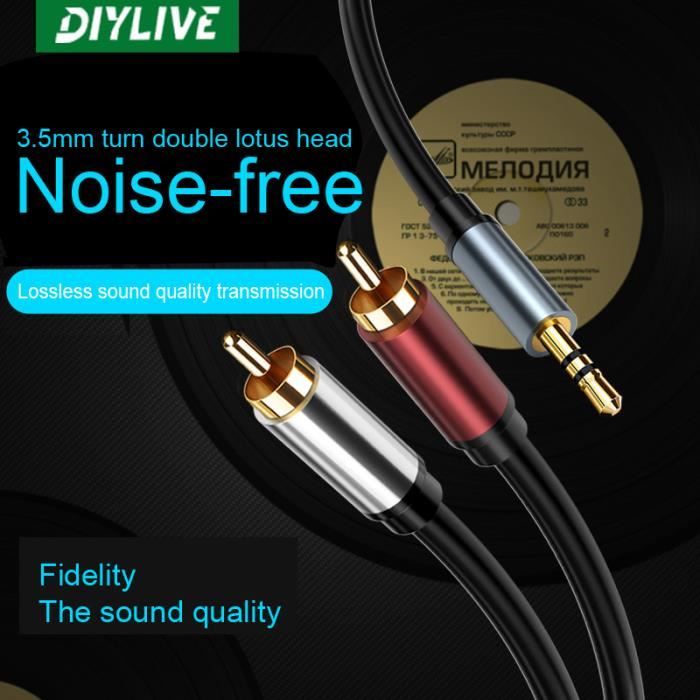 3M - câble RCA stéréo, 3.5mm à 2RCA, jack Aux RCA, amplificateur de ...