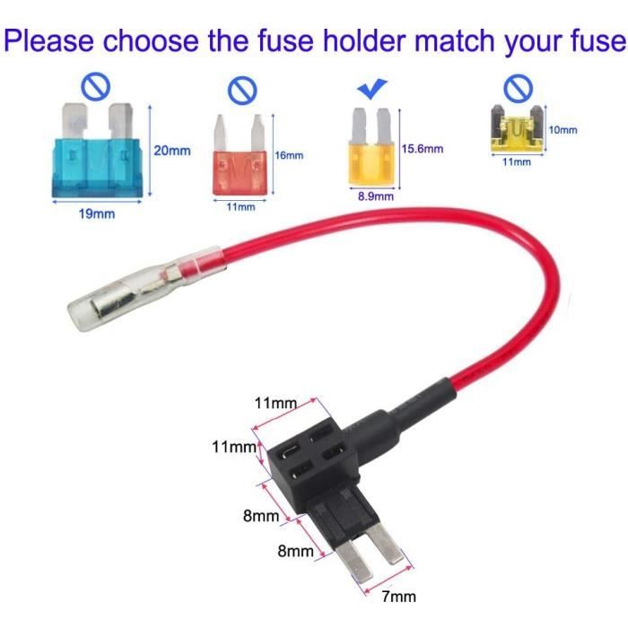 Ajouter de voiture 12 V-a-Fusible du circuit de l'adaptateur robinet mini  lame APM ATM Porte-fusible 15A - Chine Porte-fusibles, platines de fusibles