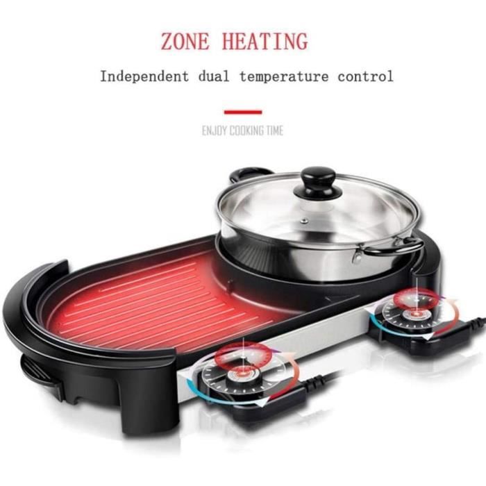 Hot Pot Barbecue électrique multifonction 2 en 1 avec grill, pot à chaleur  antiadhésif et barbecue65 - Cdiscount Electroménager