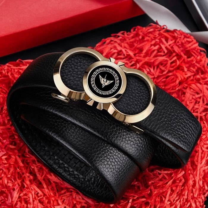 105 cm Pistolet Ceinture de pantalon en cuir veritable noir pour hommes ceinture en cuir de luxe pour ho Cdiscount Sport