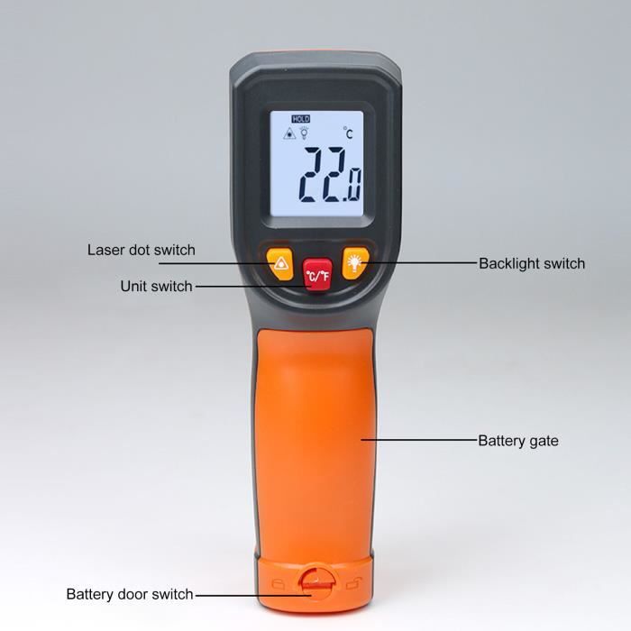 Thermomètre infrarouge portable pour objets thermomètre électronique pistolet  thermique laser