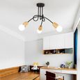 Plafonnier Luminaire 3 spots, luminaire design moderne éclairage plafond lampe salon cuisine couloir chambre E27 - Noir-2