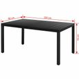Table de jardin - VIDAXL - Noir - Aluminium - WPC - 150 x 90 x 74 cm-2