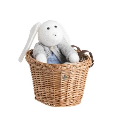 Lecerrot Panier Vélo Enfants En Osier Tissé Main – Étanche, Détachable, Avec 2 Sangles Cuir PU Réglables, 19x12x12 Cm