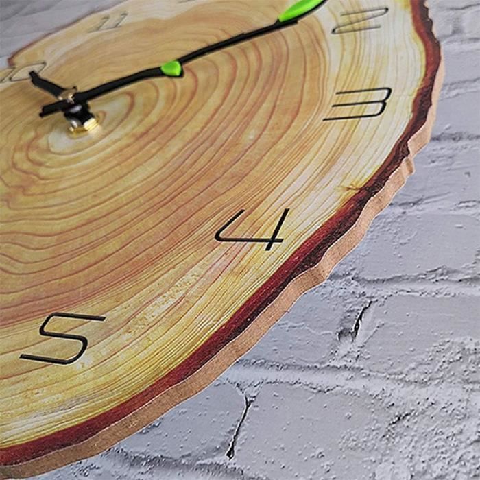 Horloge Murale Vintage Bois Et Acrylique Transparent - Ronde Silencieuse 30cm - Fonctionne Sur Pile