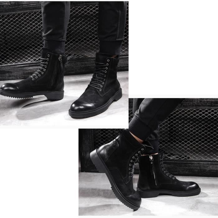 Bottines Hautes En Cuir Noir – Taille 38 – Marque ISM – Occasion Bon état – Style Bottillon