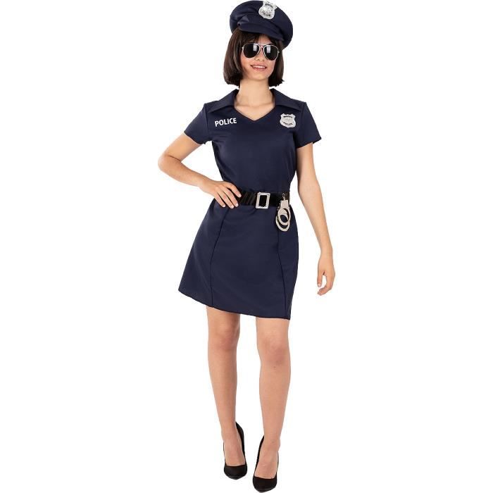 Déguisement policière femme -123731- FUNIDELIA- Déguisement Adulte Femme-  Police Accessoires Halloween, carnaval et fête - Cdiscount Jeux - Jouets