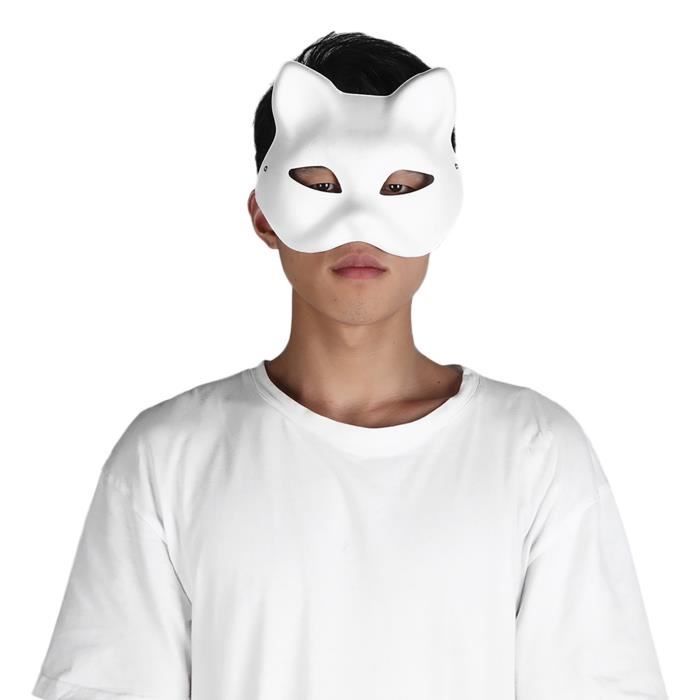 Qiilu masque vierge 5 pièces masque blanc adulte masque de dessin bricolage  blanc accessoire de fête beaux marqueur-feutre