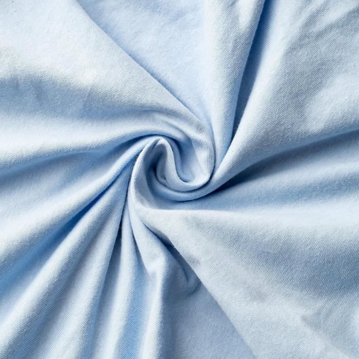 Drap Housse Azsy Bleu Géométrique Pour Matelas 140 X 190 X 25