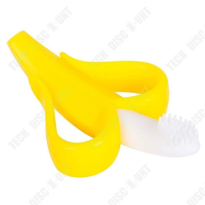 Brosse à Dents Bébé Banana - Silicone Alimentaire, Anneau De Dentition - Lavable Au Lave-vaisselle