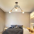 Plafonnier Luminaire 3 spots, luminaire design moderne éclairage plafond lampe salon cuisine couloir chambre E27 - Noir-3