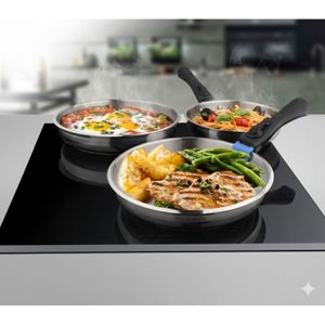 Arthur Martin AM521S pannenset, 20-24-28 cm, met antiaanbaklaag, aluminium, afneembare handgreep, voor alle warmtebronnen, inclusief inductie, 3 stuks