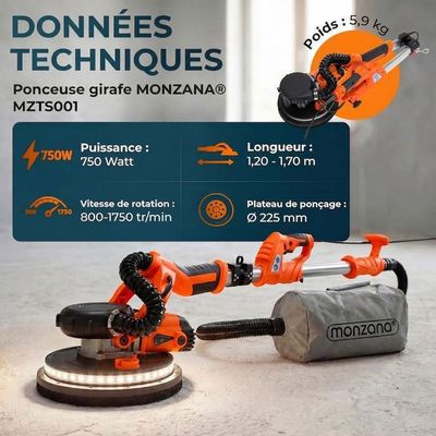 POWERPLUS Ponceuse de cloisons girafe télescopique pas cher