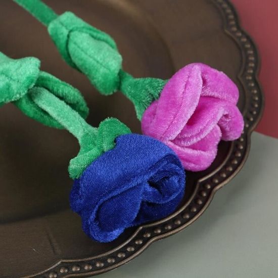 Lot de 6 Fait Main Simple Fleur Crochet-Rose foncé 100% Coton Pays