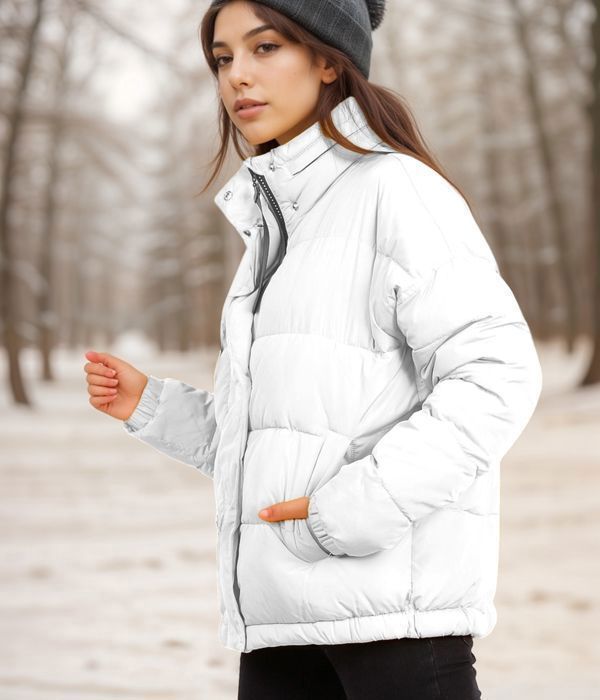 Blanche Porte Doudoune Legere Blanche Doudoune Longue Matelassée - Main Image